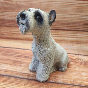 Vtg 4.5" White Schnauzer Dog Sitting Dime Bank